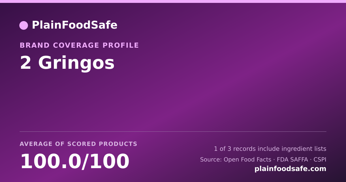 Share card for 2 Gringos Food Safety Profile