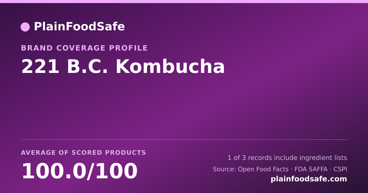 Share card for 221 B.C. Kombucha Food Safety Profile