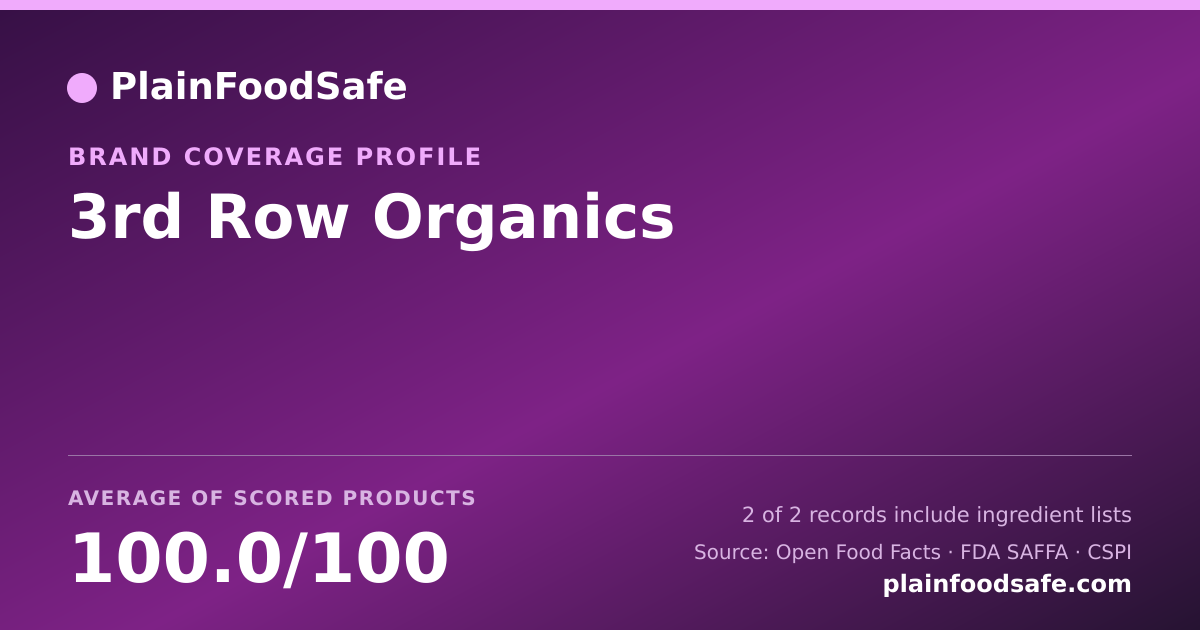 Share card for 3rd Row Organics Food Safety Profile
