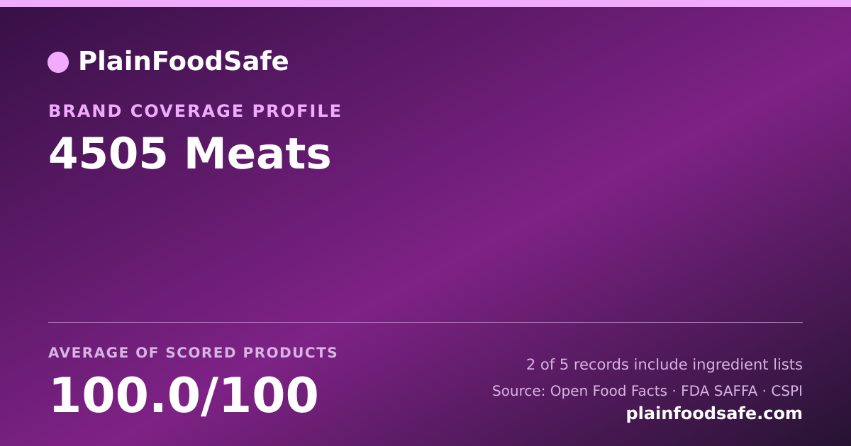 Share card for 4505 Meats Food Safety Profile