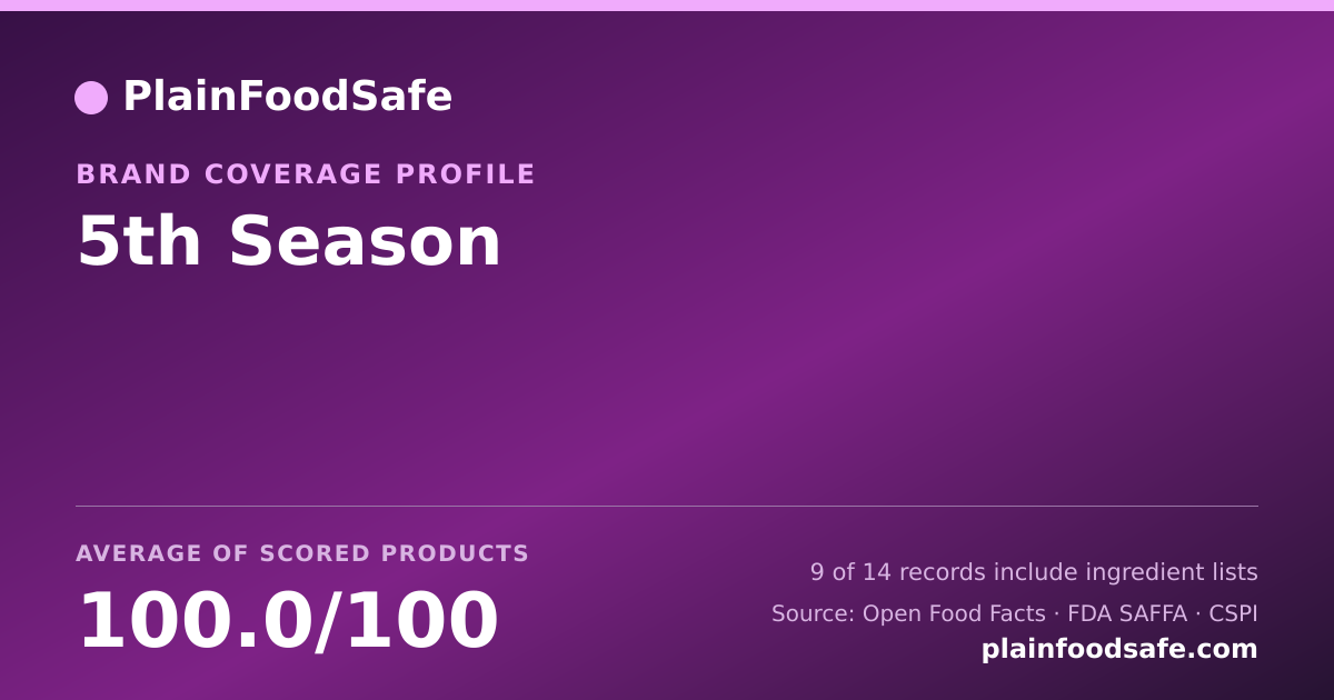Share card for 5th Season Food Safety Profile