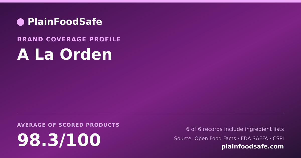 Share card for A La Orden Food Safety Profile