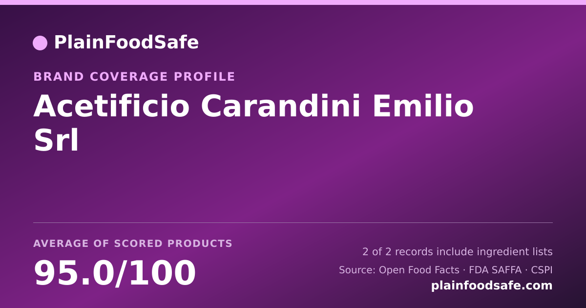 Share card for Acetificio Carandini Emilio Srl Food Safety Profile