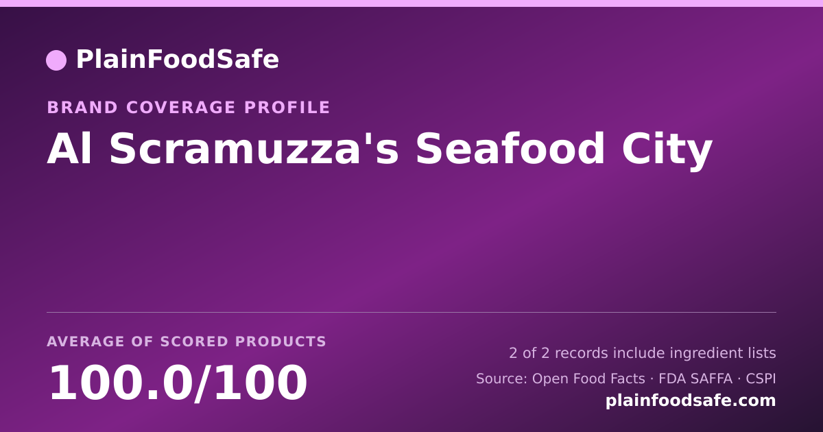 Share card for Al Scramuzza's Seafood City Food Safety Profile