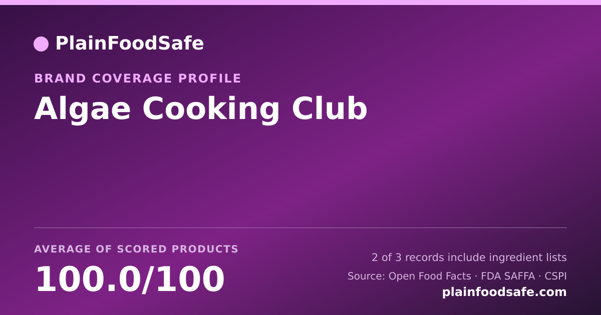 Share card for Algae Cooking Club Food Safety Profile