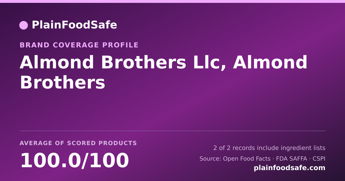 Share card for Almond Brothers Llc, Almond Brothers Food Safety Profile