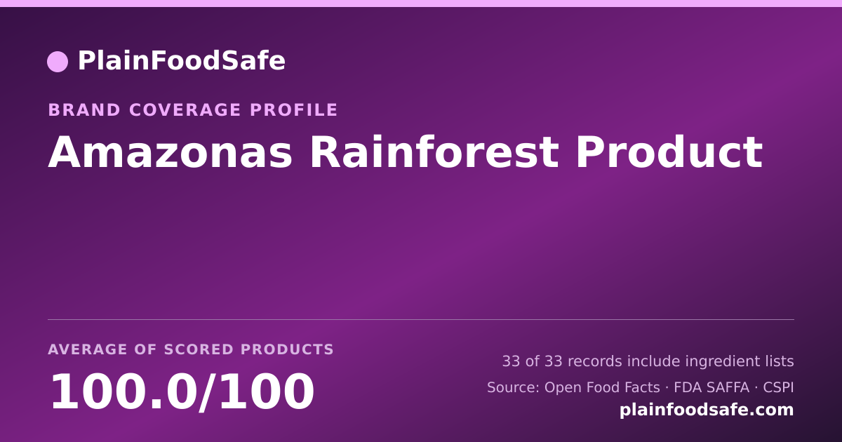 Share card for Amazonas Rainforest Product Food Safety Profile