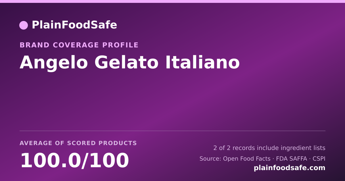 Share card for Angelo Gelato Italiano Food Safety Profile