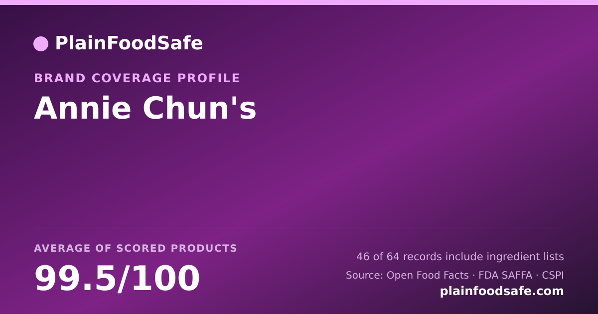 Share card for Annie Chun's Food Safety Profile