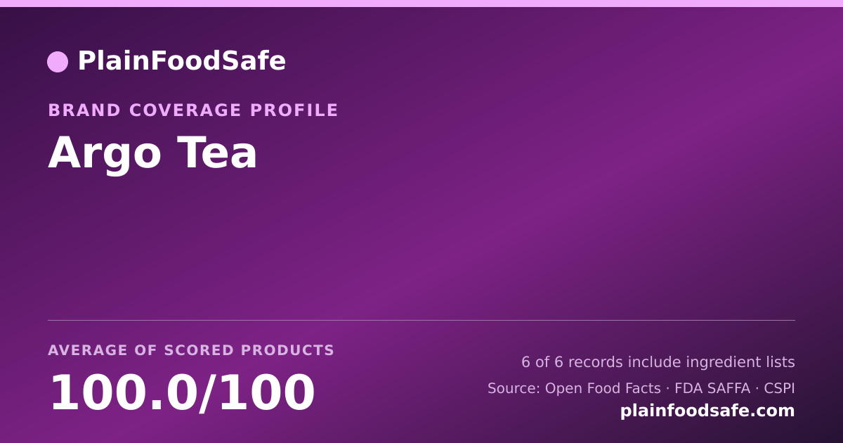 Share card for Argo Tea Food Safety Profile
