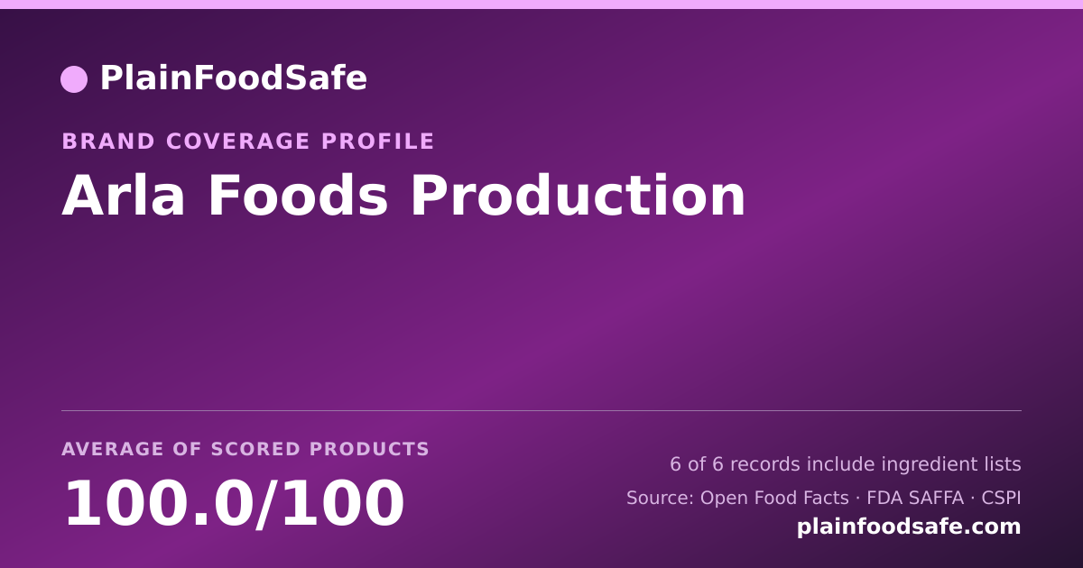 Share card for Arla Foods Production Food Safety Profile