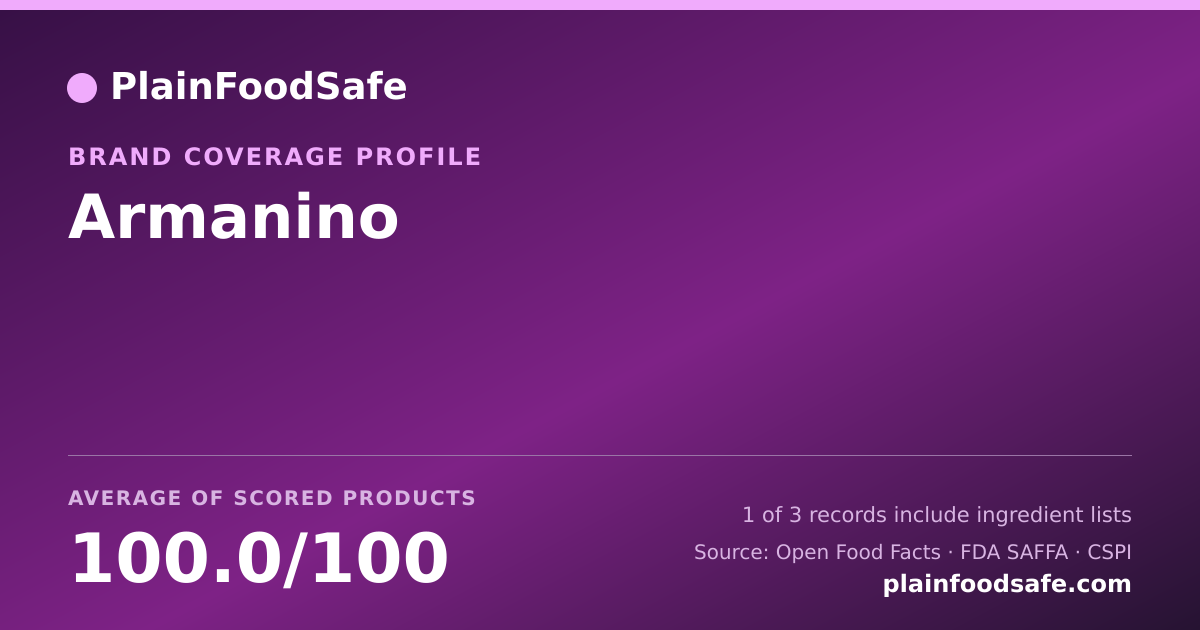 Share card for Armanino Food Safety Profile