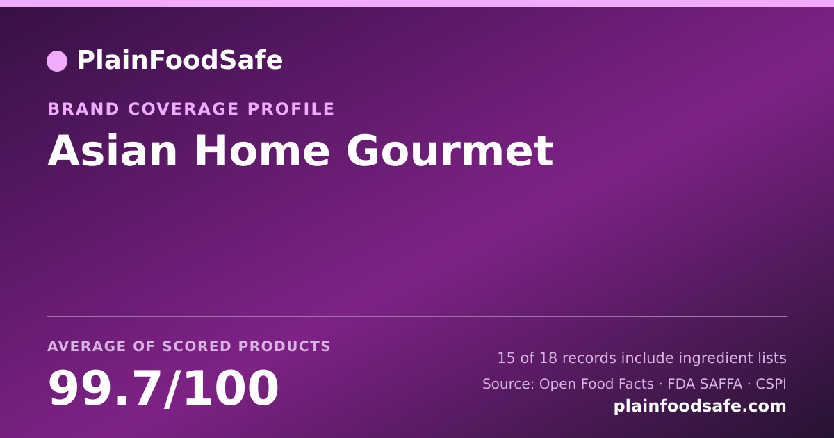Share card for Asian Home Gourmet Food Safety Profile