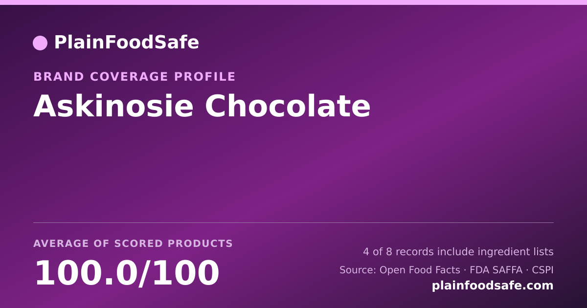 Share card for Askinosie Chocolate Food Safety Profile