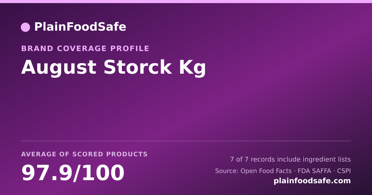 Share card for August Storck Kg Food Safety Profile