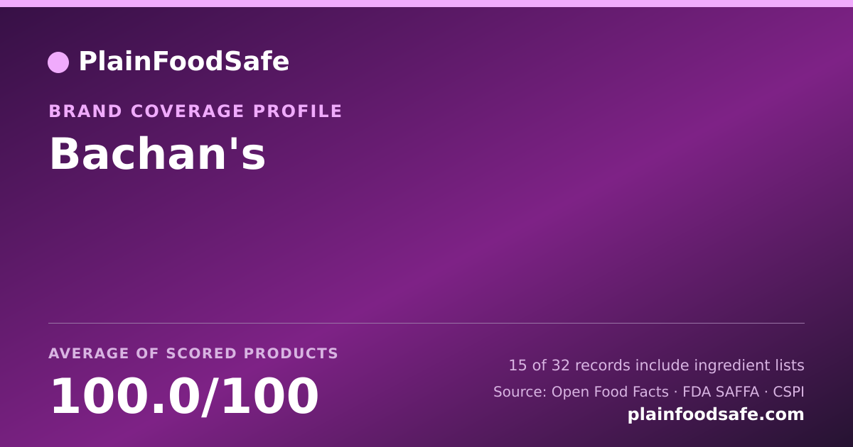 Share card for Bachan's Food Safety Profile