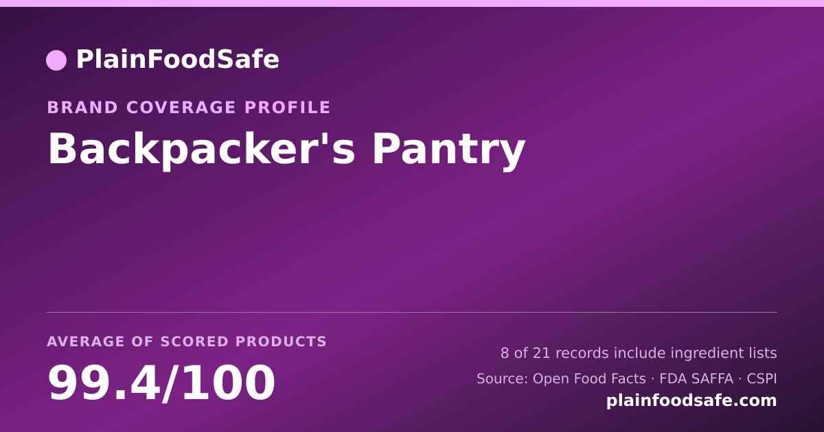 Share card for Backpacker's Pantry Food Safety Profile