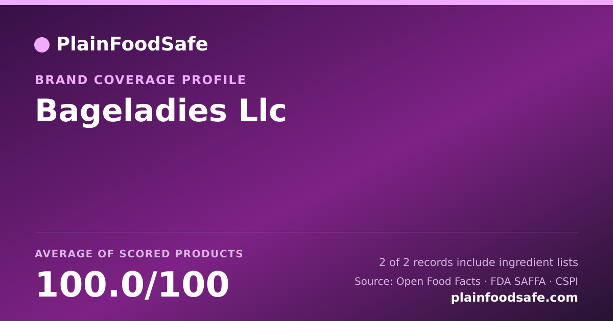 Share card for Bageladies  Llc Food Safety Profile
