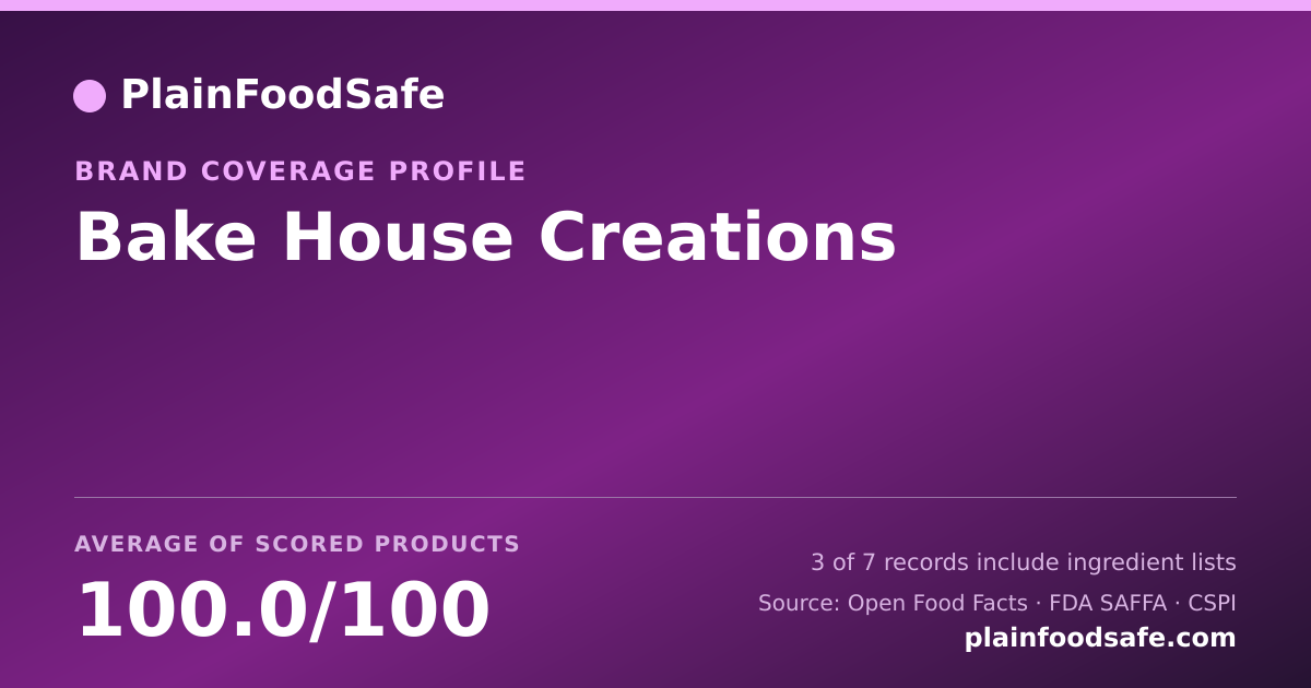 Share card for Bake House Creations Food Safety Profile