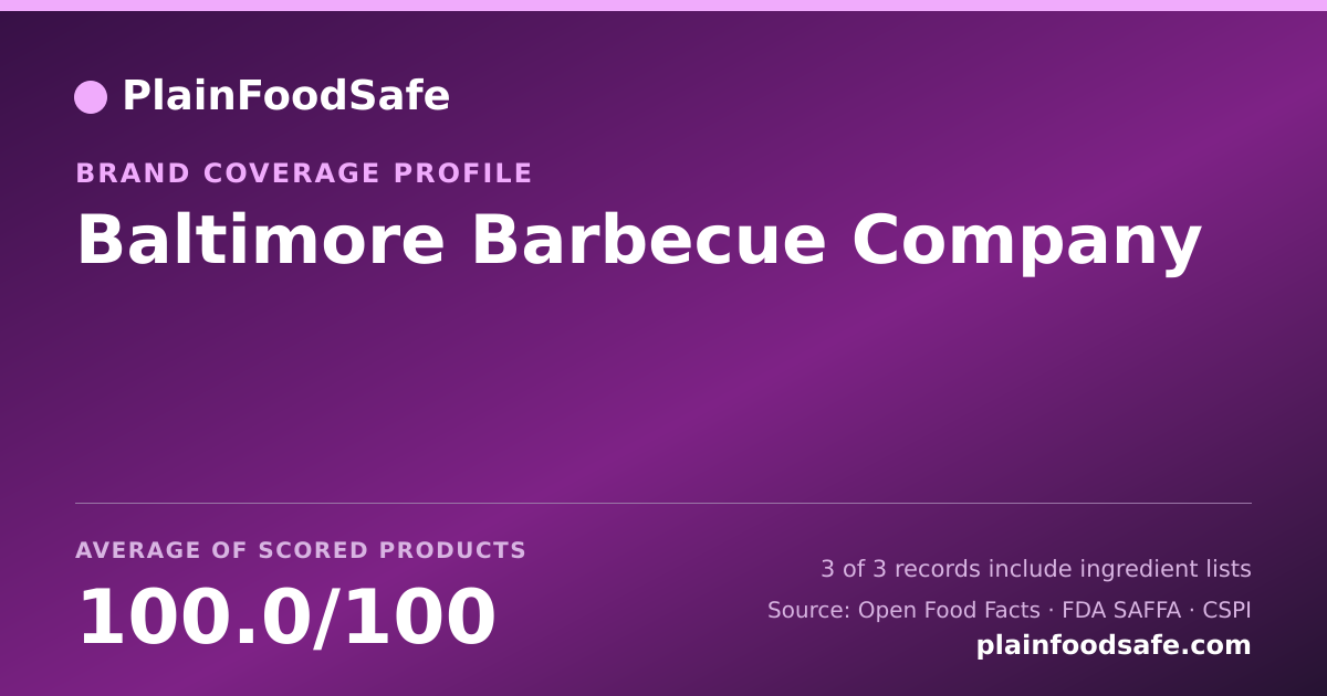 Share card for Baltimore Barbecue Company Food Safety Profile