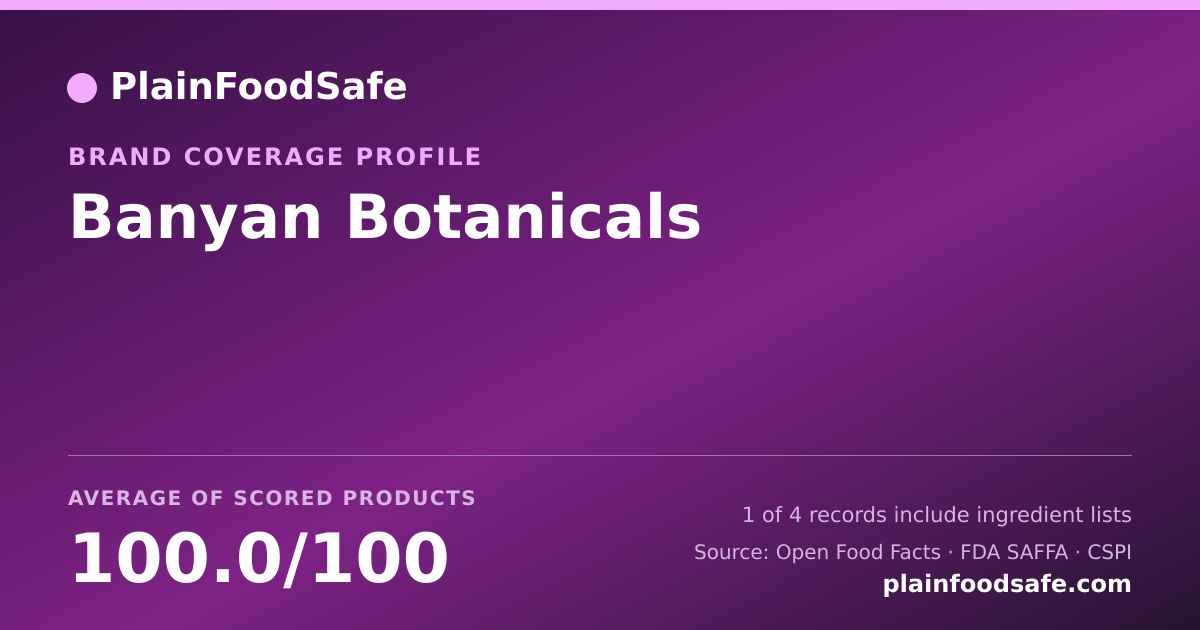 Share card for Banyan Botanicals Food Safety Profile