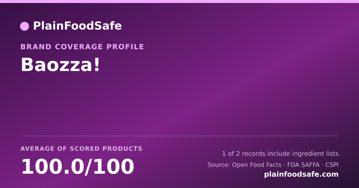 Share card for Baozza! Food Safety Profile