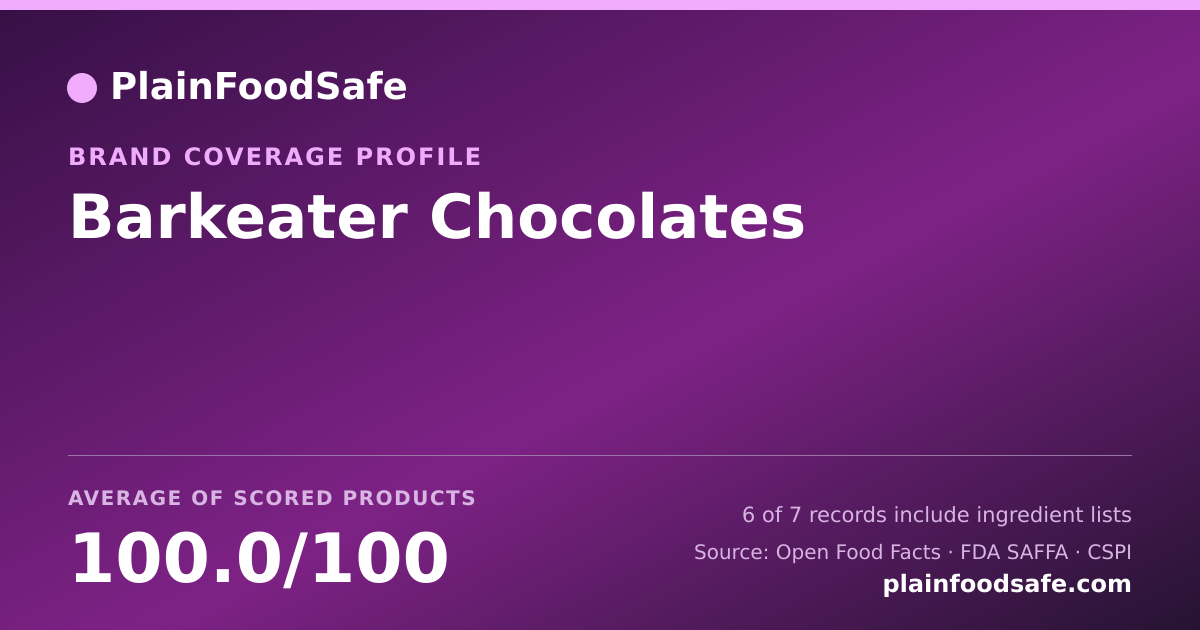 Share card for Barkeater Chocolates Food Safety Profile