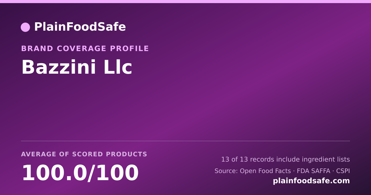 Share card for Bazzini Llc Food Safety Profile