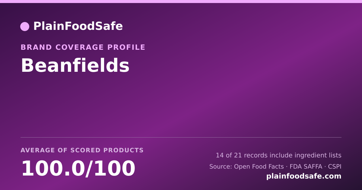 Share card for Beanfields Food Safety Profile