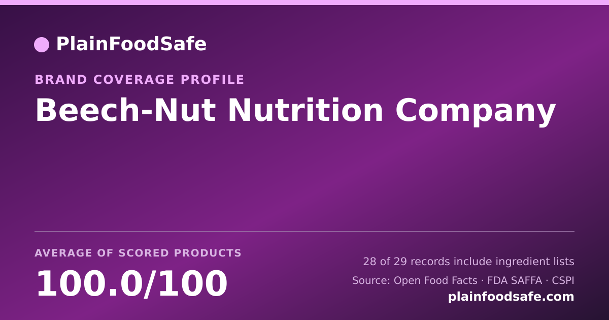 Share card for Beech-Nut Nutrition Company Food Safety Profile