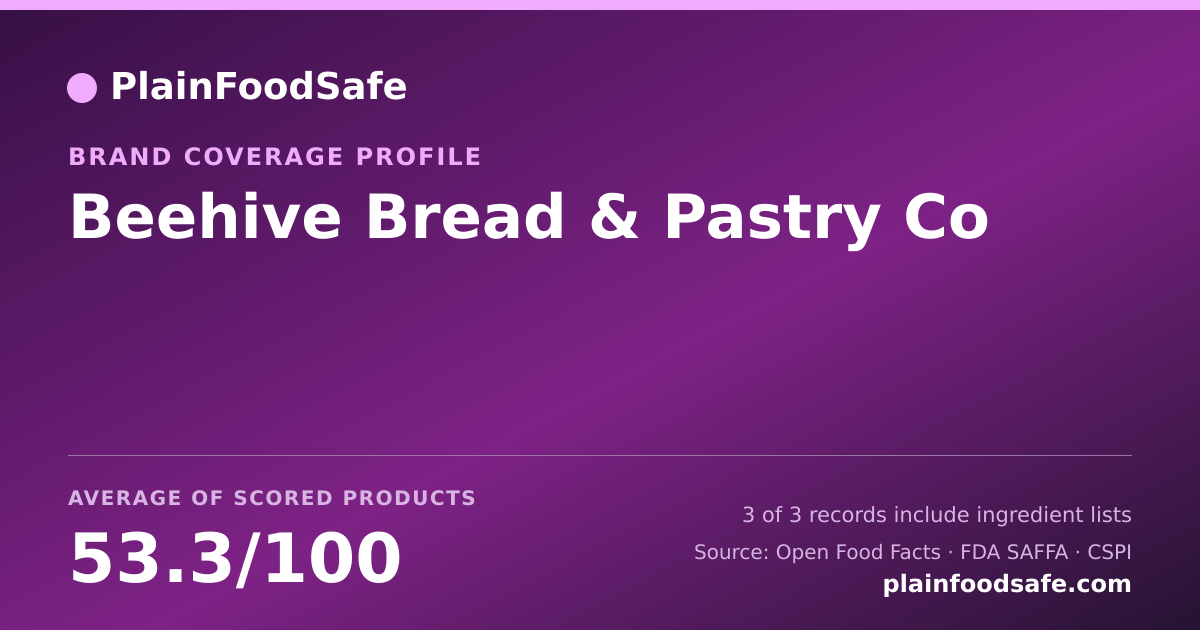 Share card for Beehive Bread & Pastry Co Food Safety Profile