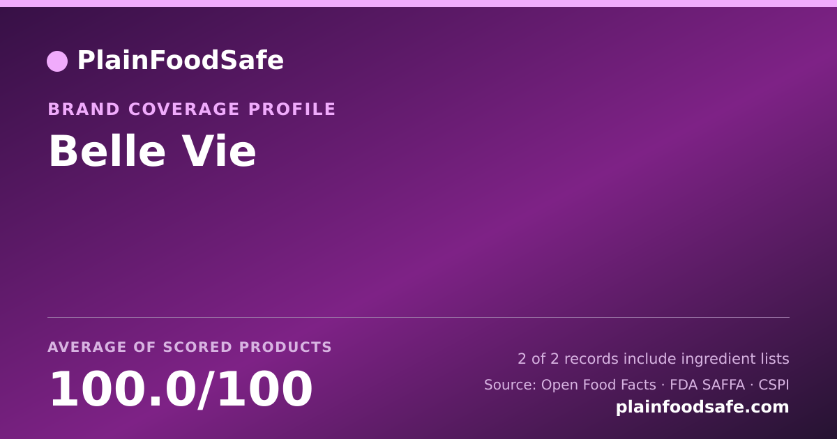 Share card for Belle Vie Food Safety Profile