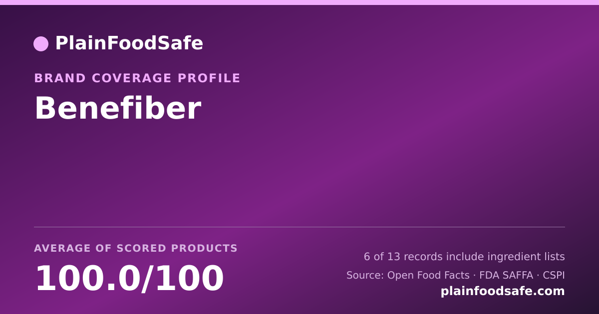 Share card for Benefiber Food Safety Profile