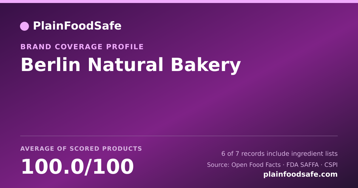 Share card for Berlin Natural Bakery Food Safety Profile