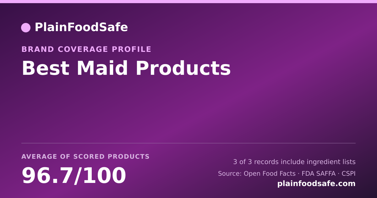 Share card for Best Maid Products Food Safety Profile