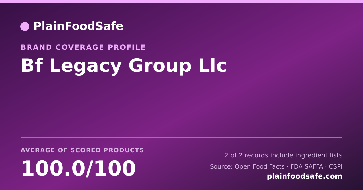 Share card for Bf Legacy Group Llc Food Safety Profile
