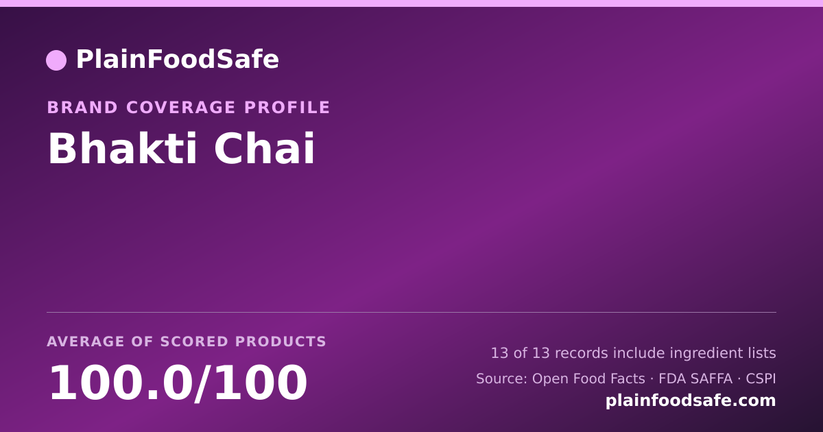 Share card for Bhakti Chai Food Safety Profile