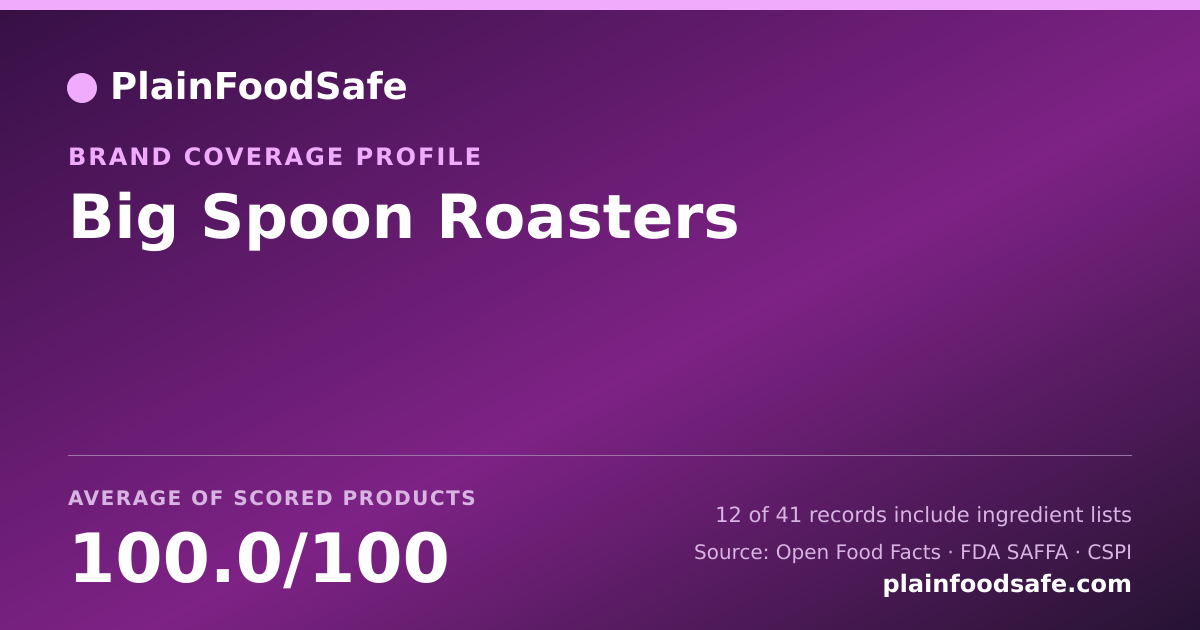 Share card for Big Spoon Roasters Food Safety Profile