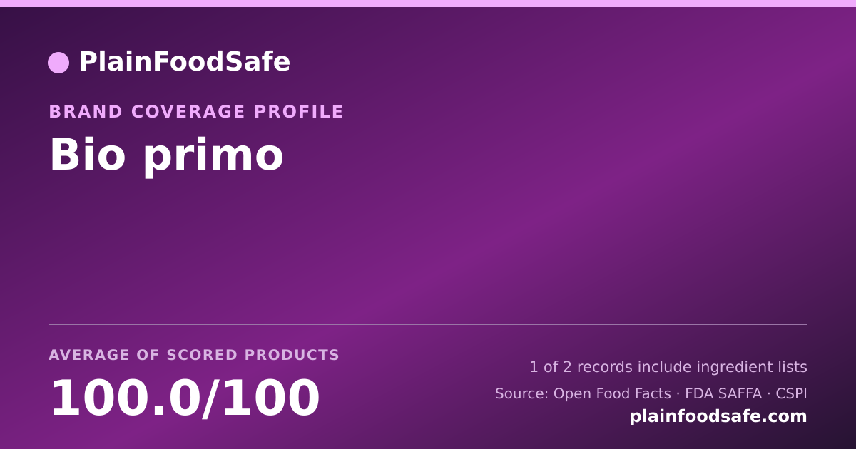 Share card for Bio primo Food Safety Profile