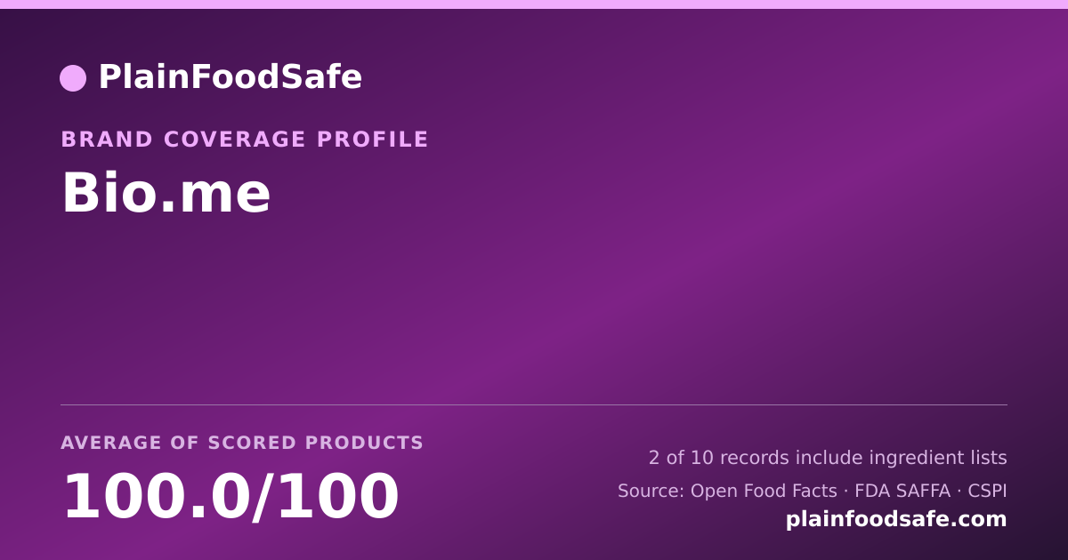 Share card for Bio.me Food Safety Profile