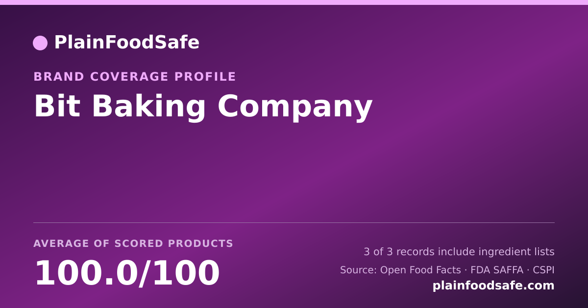 Share card for Bit Baking Company Food Safety Profile