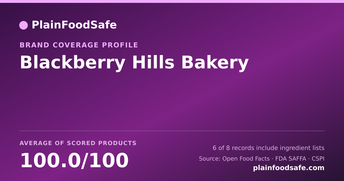 Share card for Blackberry Hills Bakery Food Safety Profile