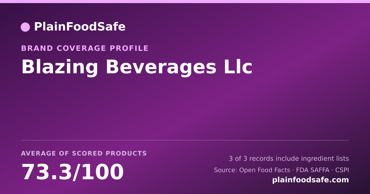 Share card for Blazing Beverages Llc Food Safety Profile