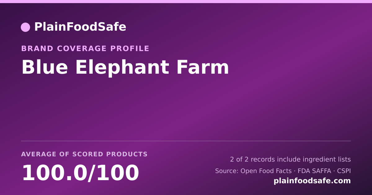Share card for Blue Elephant Farm Food Safety Profile