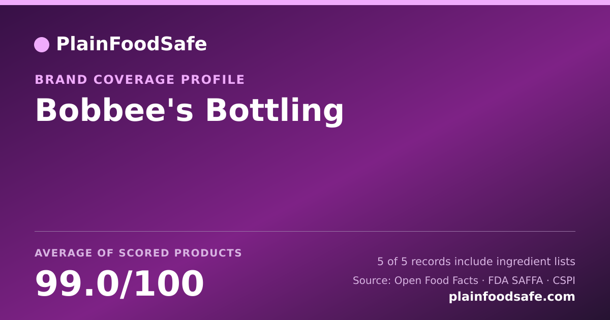 Share card for Bobbee's Bottling Food Safety Profile
