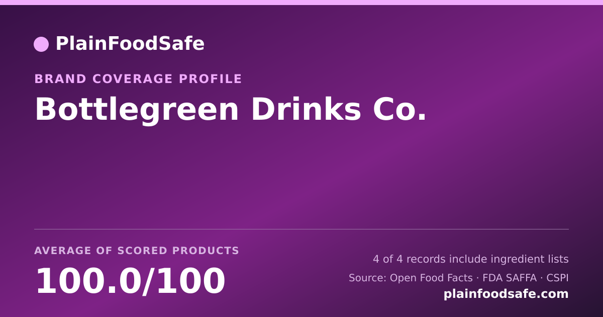 Share card for Bottlegreen Drinks Co. Food Safety Profile