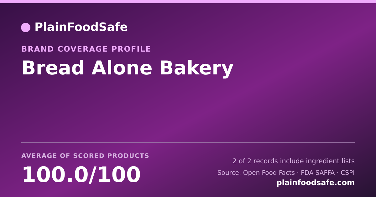 Share card for Bread Alone Bakery Food Safety Profile