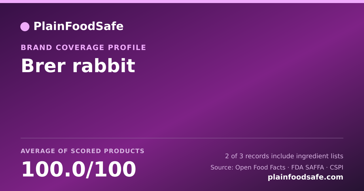 Share card for Brer rabbit Food Safety Profile