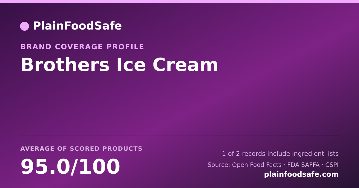 Share card for Brothers Ice Cream Food Safety Profile