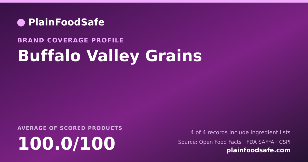 Share card for Buffalo Valley Grains Food Safety Profile